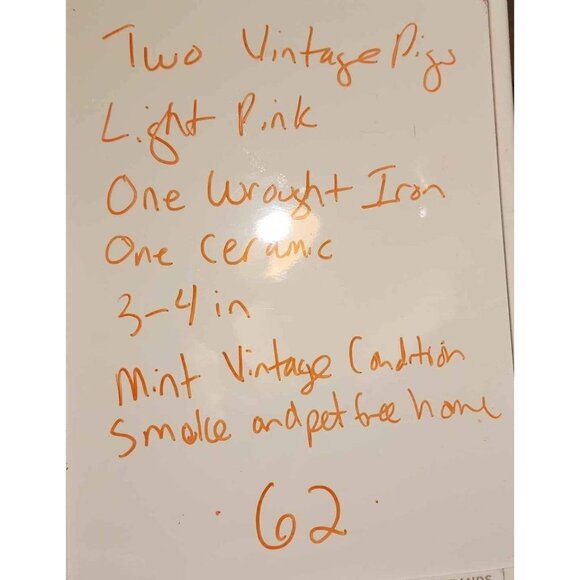 2 Pig Figurines Rustic Brown Pink Farmhouse Decor - Picture 10 of 10